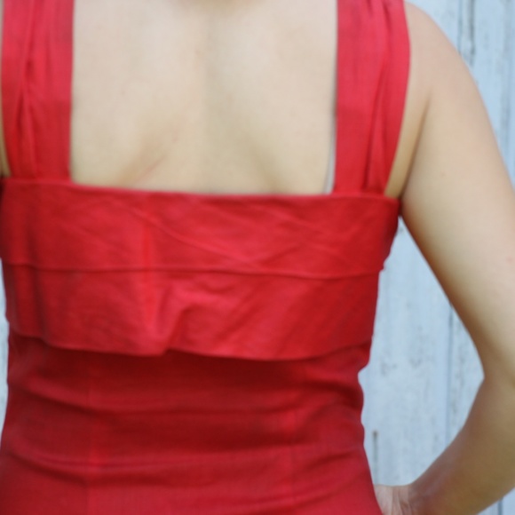 1948's Red Linen Button Up Dress - Picture 7 of 7